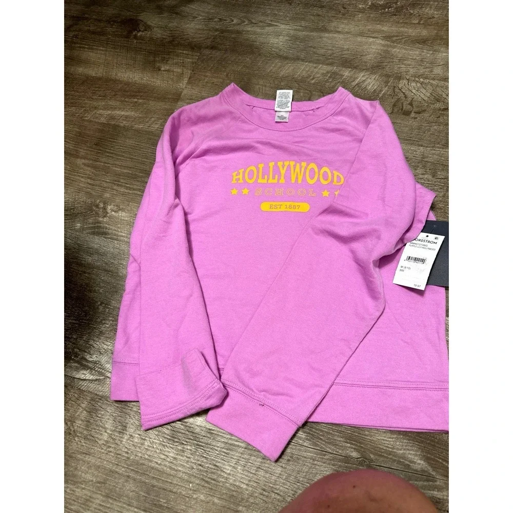 NWT melrose and market purple sweatshirt lightweight W Hollywood graphic